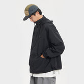 Unisex Jacket Shell Jacket Sports Stand Collar Jacket Casual Loose-Fitting Hoodie Coat